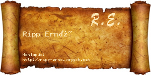 Ripp Ernő névjegykártya